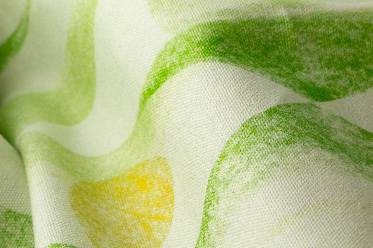 Close-up detail of Iris Leaf fabric showing crisp cut-out edges and texture