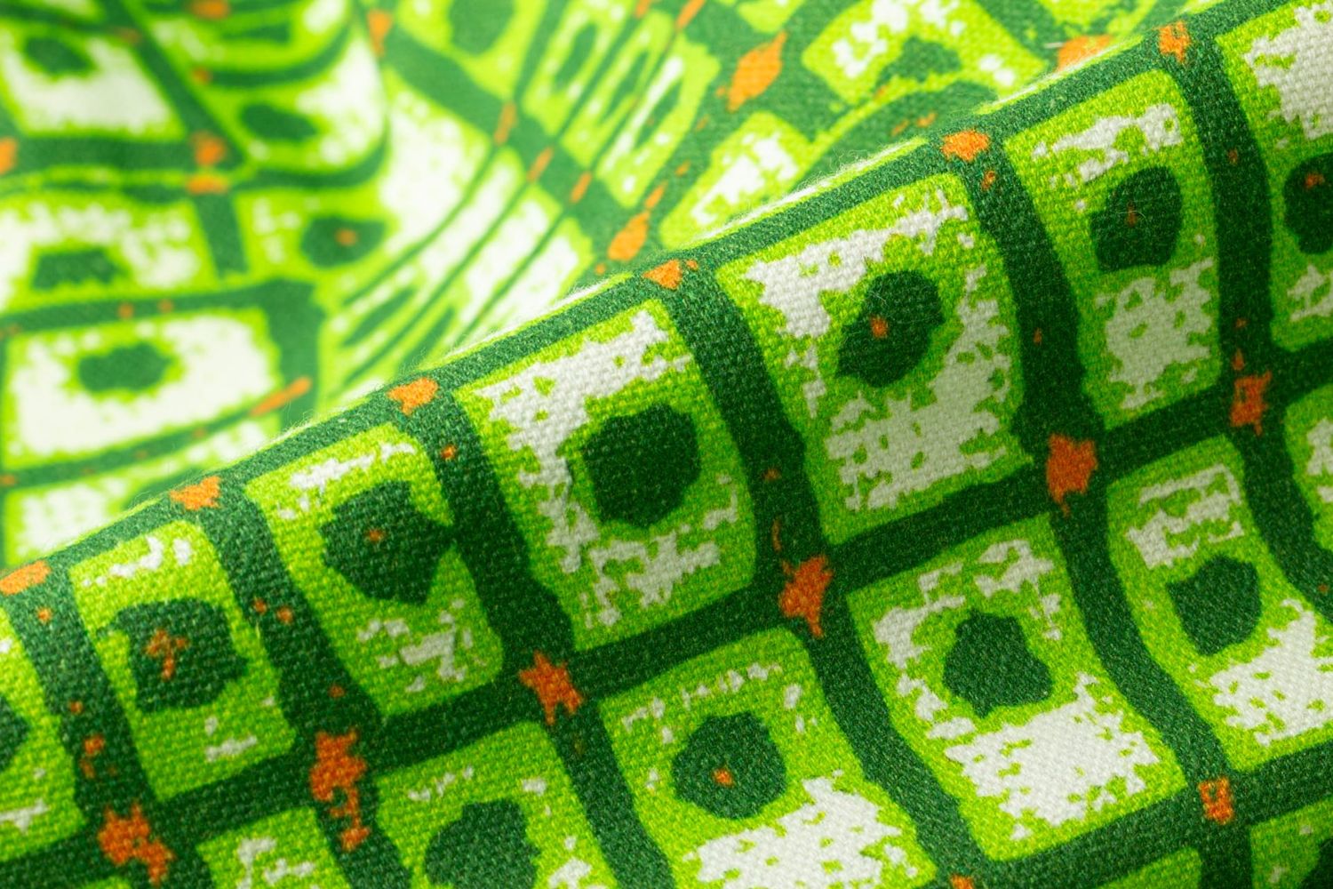 Close-up detail of Quiver Leaf geometric pattern showing hand-drawn cell texture
