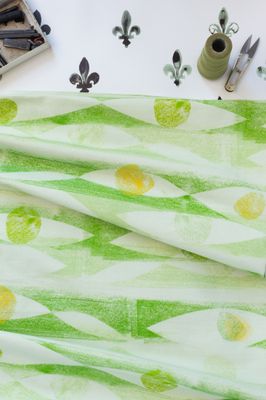 Iris | Leaf Fabric - Cotton Linen