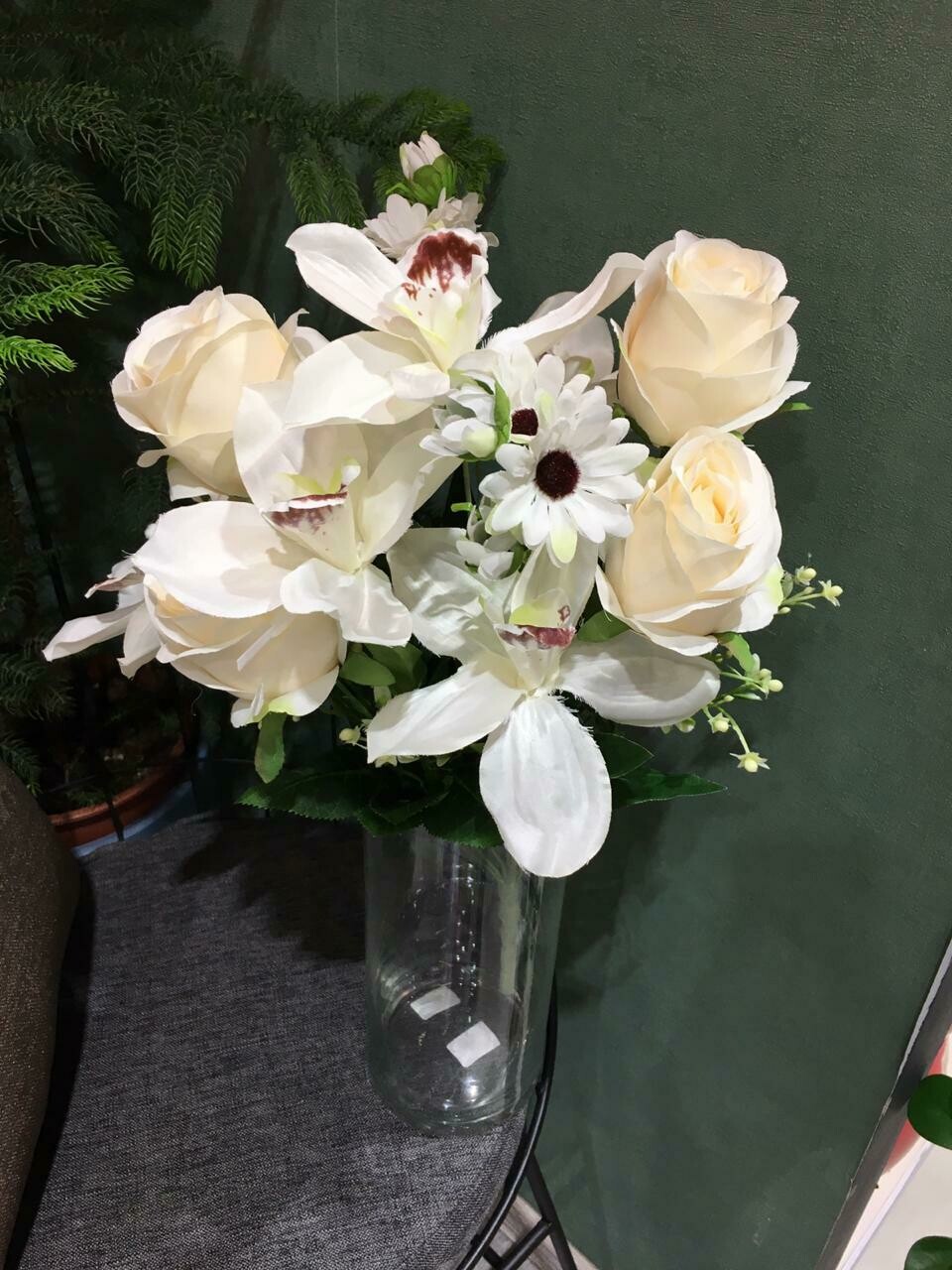 Искусственные цветы Роза+Орхидея - 1 шт.
