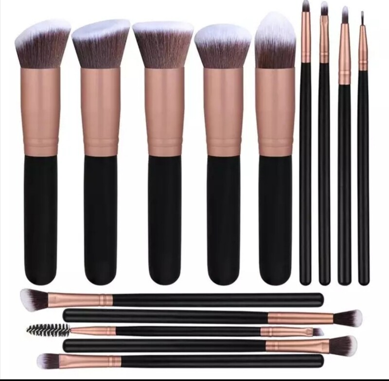 Rose gold &amp; black Full size kabuki 14 set