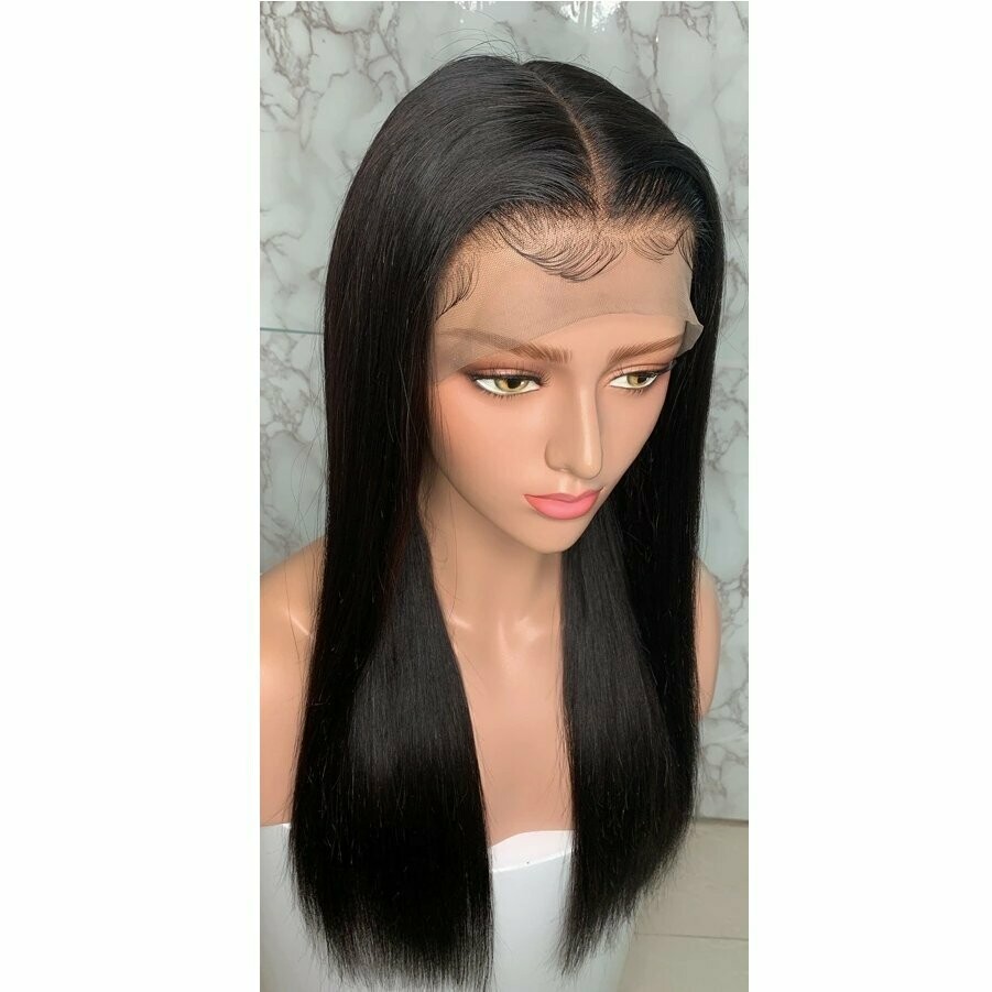 Echthaar-Perücke Lace Frontal Brazilian Remy Haar - Glatt