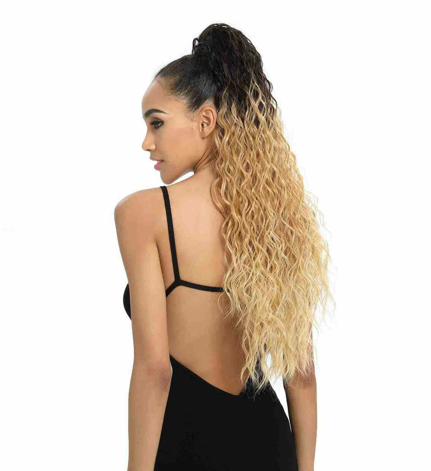 Haar-Zopf (Pferdeschwanz) gelockt - 75 cm / 30 inch