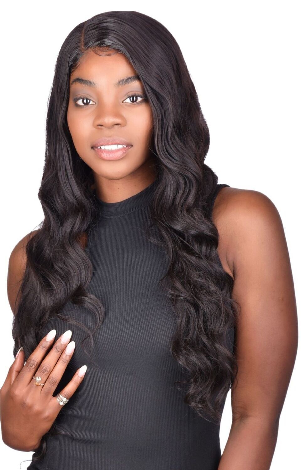 Echt/Kunsthaar (Blend)-Perücke "Josie",  Länge 81 cm (32 inch), gelockt