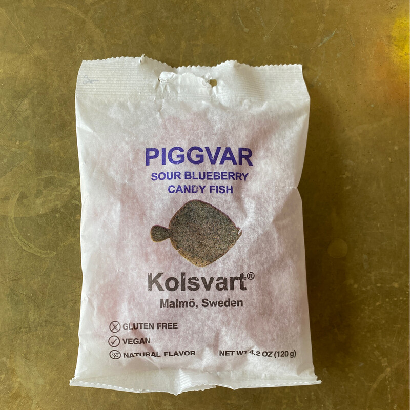 Kolsvart Piggvaren (Turbot) Sour Blueberry Swedish Fish