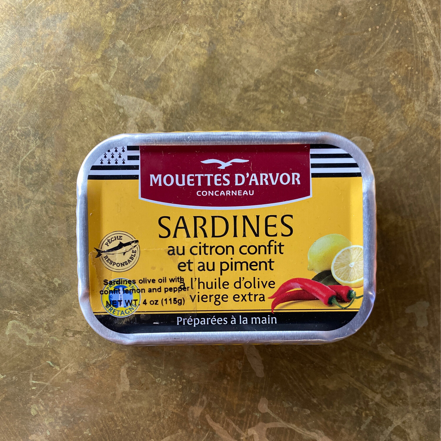 Mouettes d'Arvor Sardines in EVOO with Lemon Confit & Chili Pepper