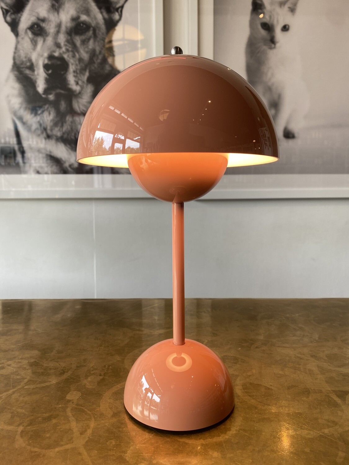 Flowerpot Portable Table Lamp - Beige Red