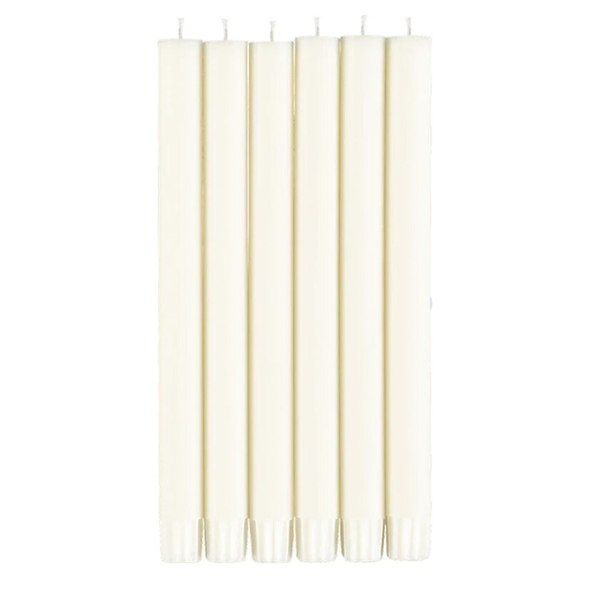 BRITISH COLOUR STANDARD Pearl White Eco Dinner Candles, Gift Box of 6