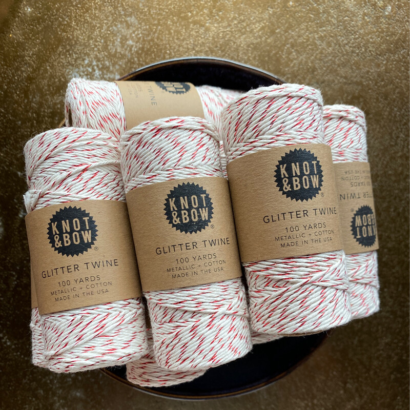 Red Natural Glitter Twine