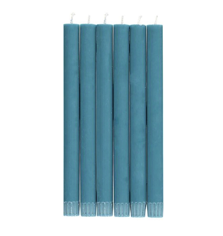 BRITISH COLOUR STANDARD Petrol Blue Eco Dinner Candles, Gift Box of 6 