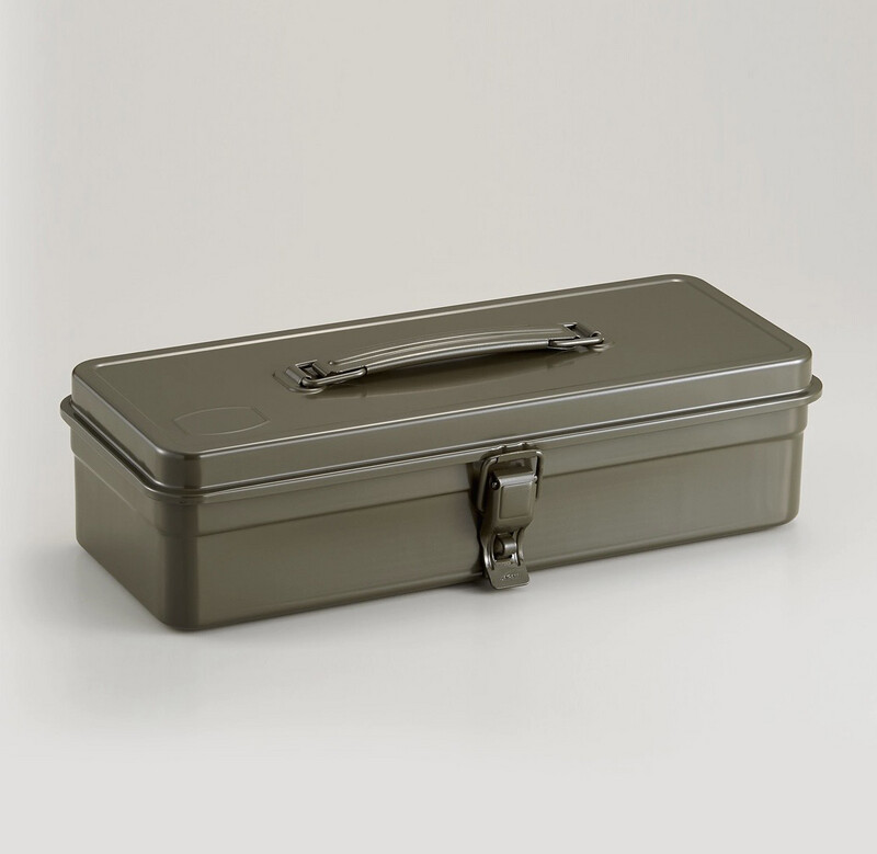 Toyo - Steel Toolbox with Top Handle and Flat Lid T-320 - Military Green