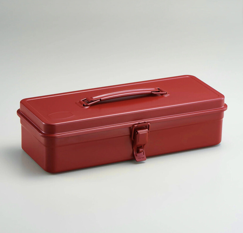 Toyo - Steel Toolbox with Top Handle and Flat Lid T-320 - Red