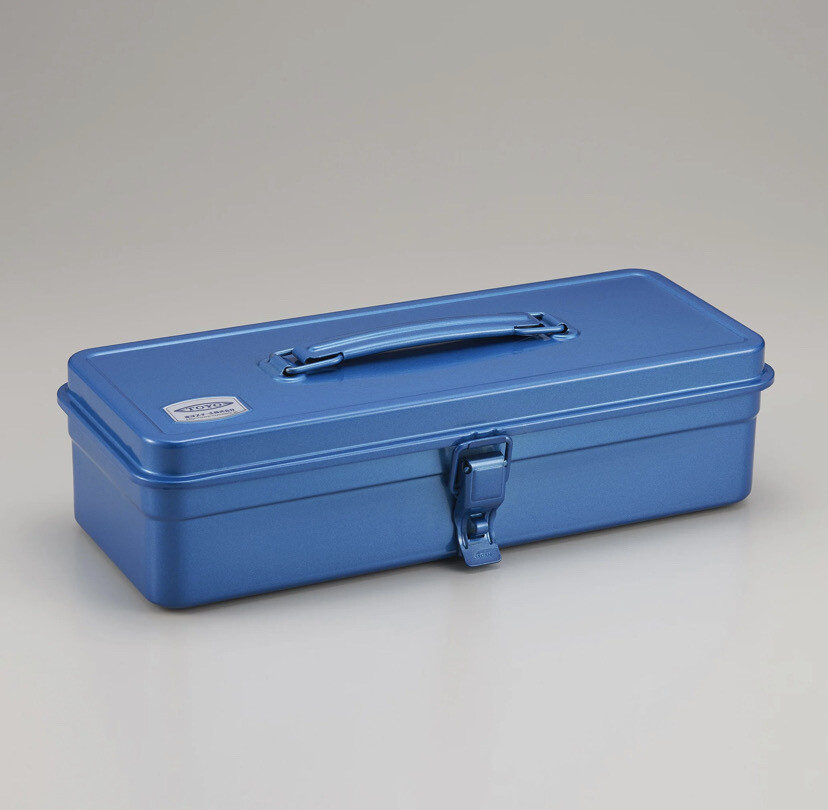 Toyo - Steel Toolbox with Top Handle and Flat Lid T-320 - Blue
