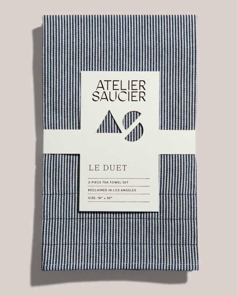 Atelier Saucier Hickory Stripe Tea Towels - Set of 2