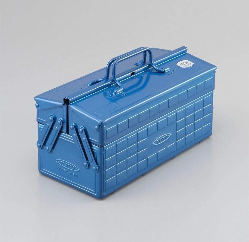 Toyo - Steel Toolbox with Cantilever Lid and Upper Storage Trays St-350 - Blue