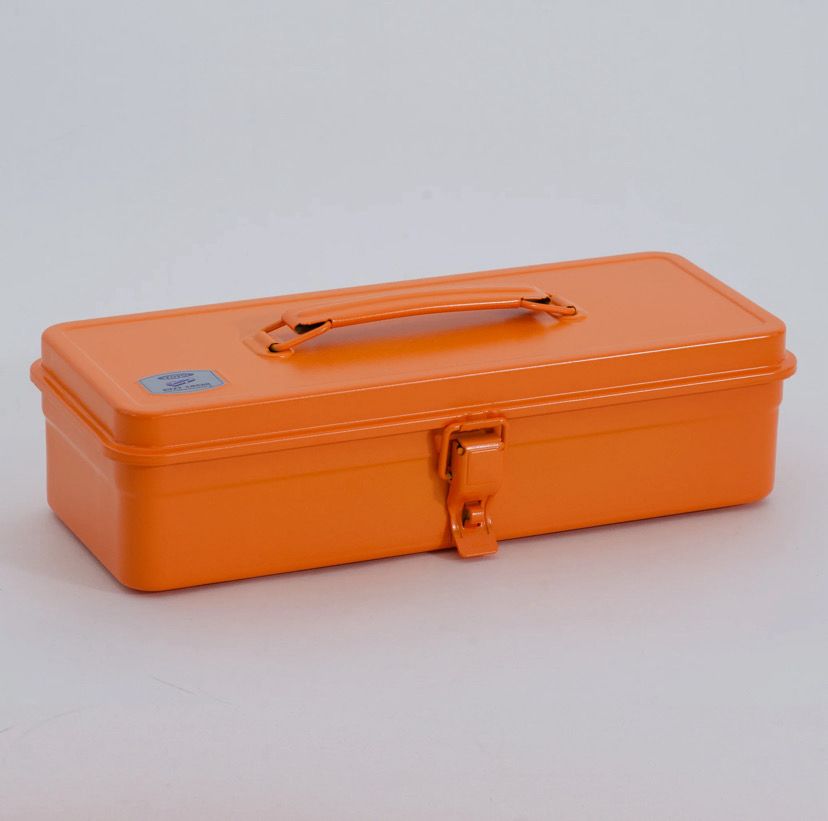 Toyo - Steel Toolbox with Top Handle and Flat Lid T-320 - Orange