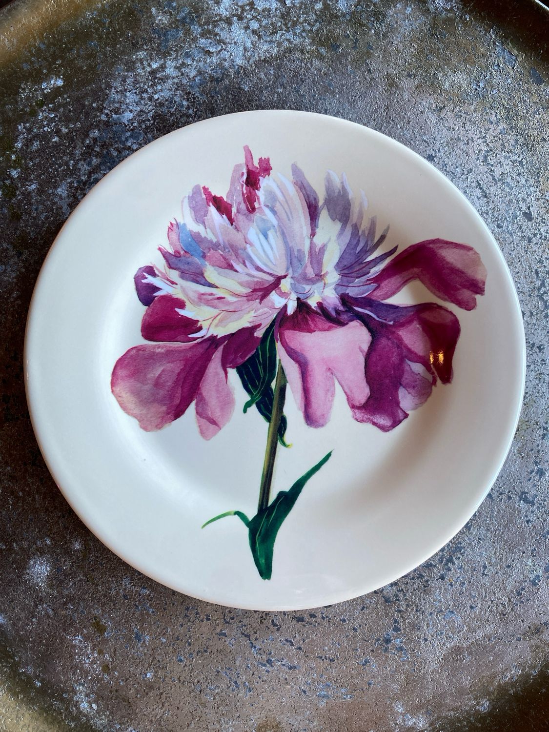 John Derian 8.5&quot; Salad Peony Melamine Plate