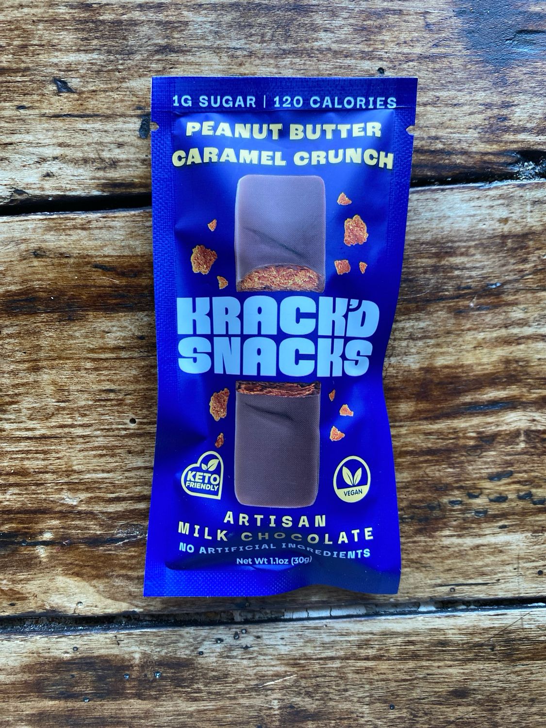 Krack&#39;d Snacks Milk Chocolate PB Caramel Crunch Single