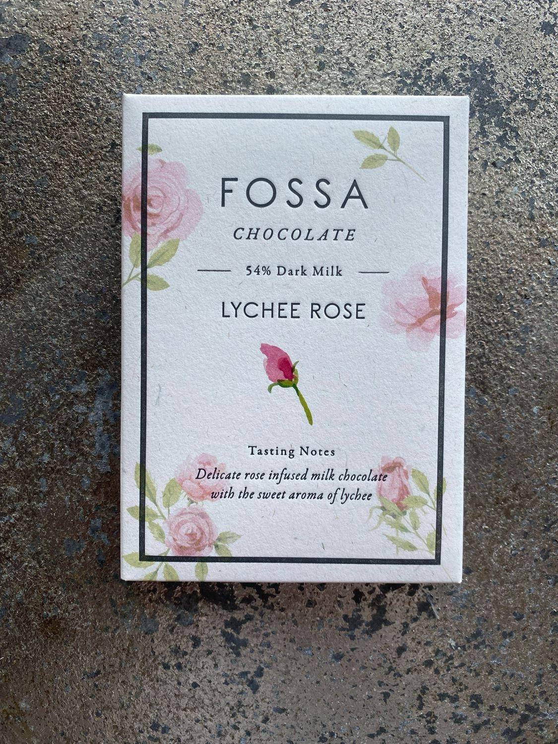 Fossa Lychee Rose Dark Milk Chocolate 