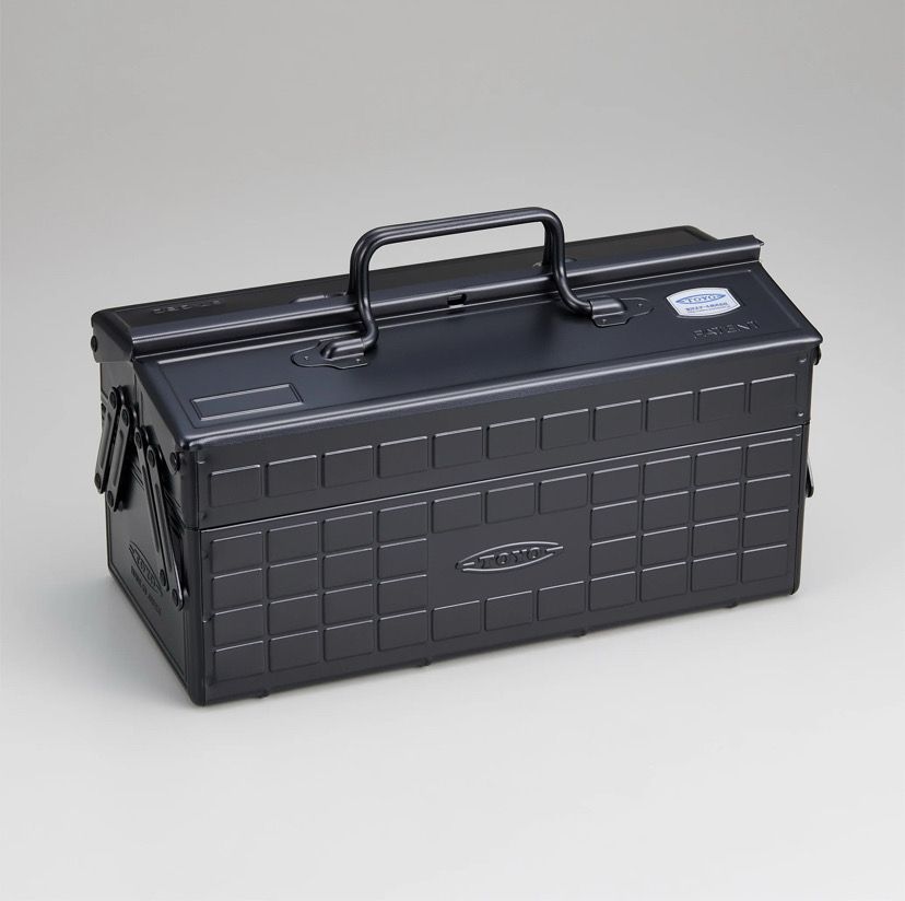 Toyo - Steel Toolbox with Cantilever Lid and Upper Storage Trays ST-350 - Black