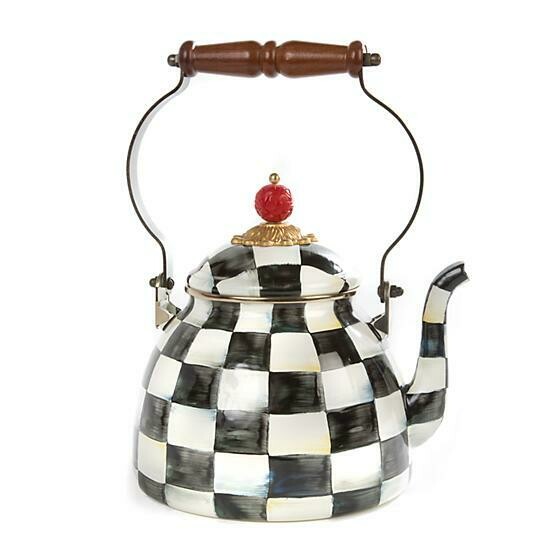 Courtly Check Enamel Tea Kettle - 2qt