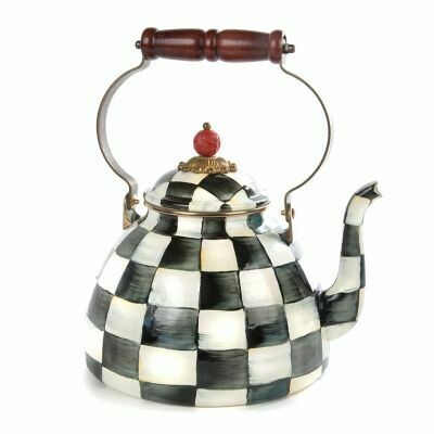 Courtly Check Enamel Tea Kettle - 3qt