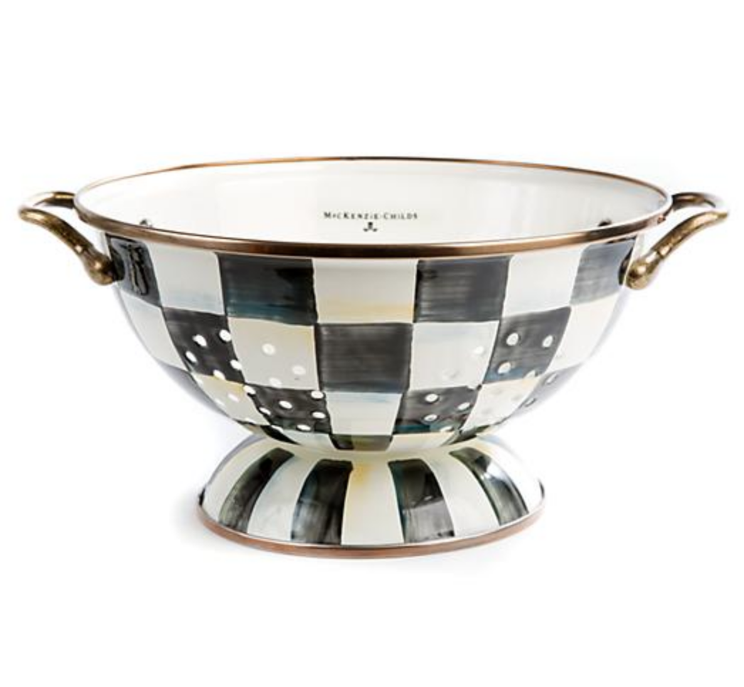 Courtly Check Enamel Colander - Large