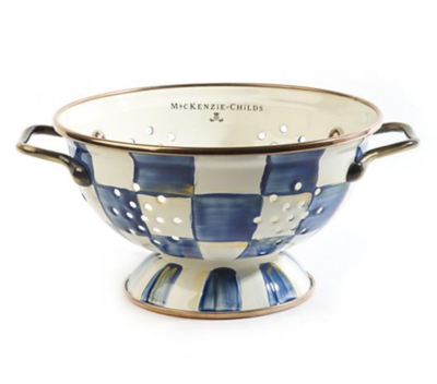 Royal Check Enamel Colander - Small