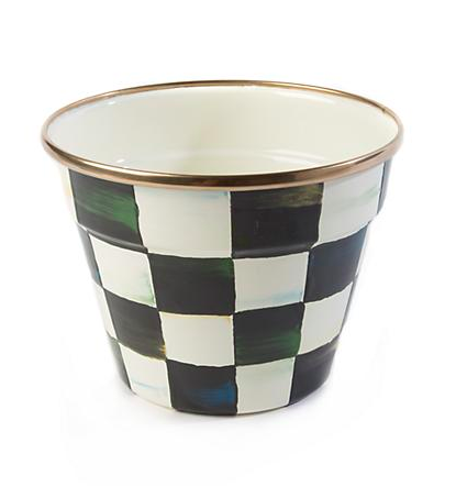 Courtly Check Enamel Garden Pot - Small