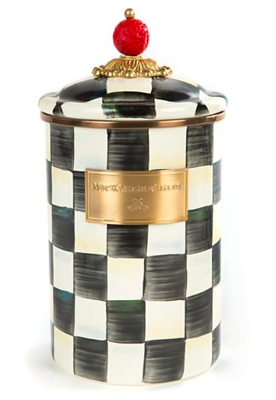 Courtly Check Enamel Canister - Large