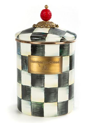 Courtly Check Enamel Canister - Small