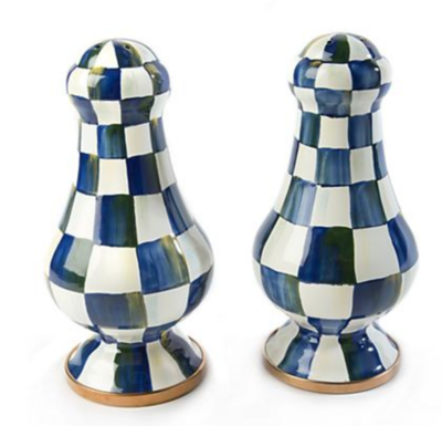 Royal Check Enamel Large Salt &amp; Pepper Shakers
