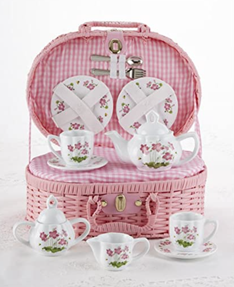 Pink Flower Large Tea Set