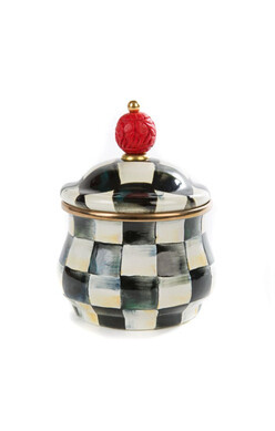 Courtly Check Enamel Lidded Sugar Bowl