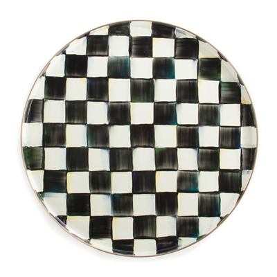 Courtly Check Enamel Round Tray