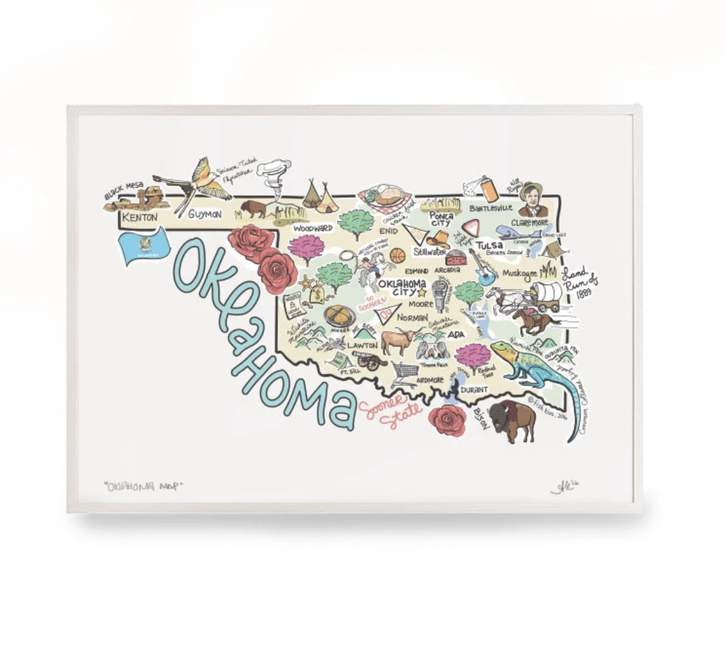 Oklahoma Map Print 