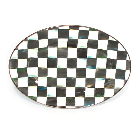 Courtly Check Enamel Oval Platter - Small