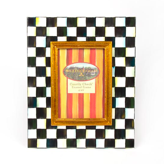 Courtly Check Enamel Frame 4x6in