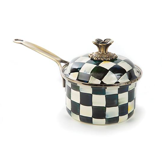 courtly check enamel 1qt. saucepan