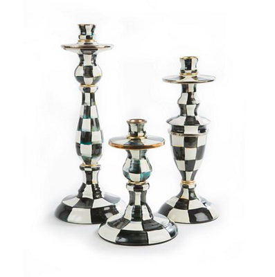 Courtly Check Enamel Candlestick