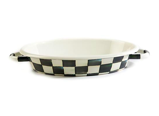 Courtly Check Enamel Oval Gratin Dish Medium