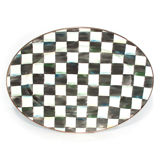 Courtly Check Enamel Oval Platter - Medium
