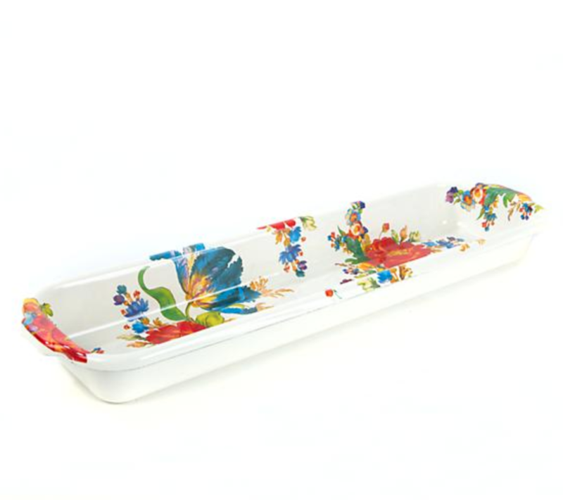 Flower Market Baguette Dish - White