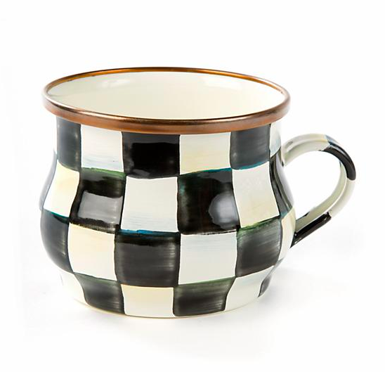 Courtly Check Enamel Mug