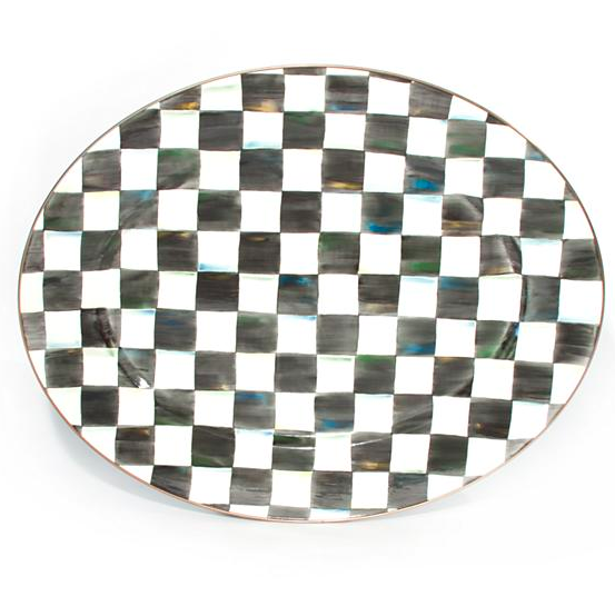 Courtly Check Enamel Oval Platter - Large