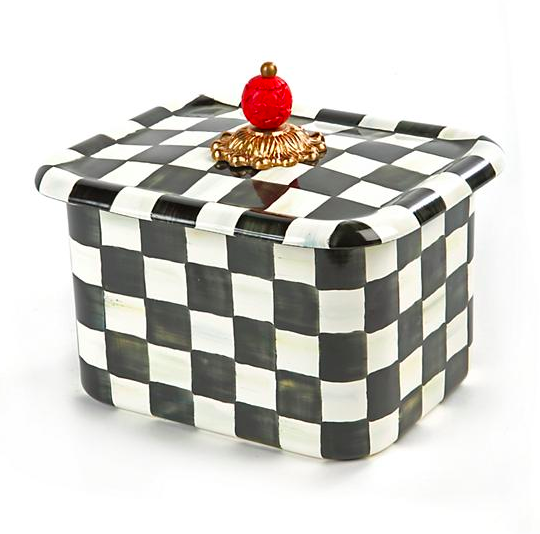 Courtly Check Enamel Recipe Box