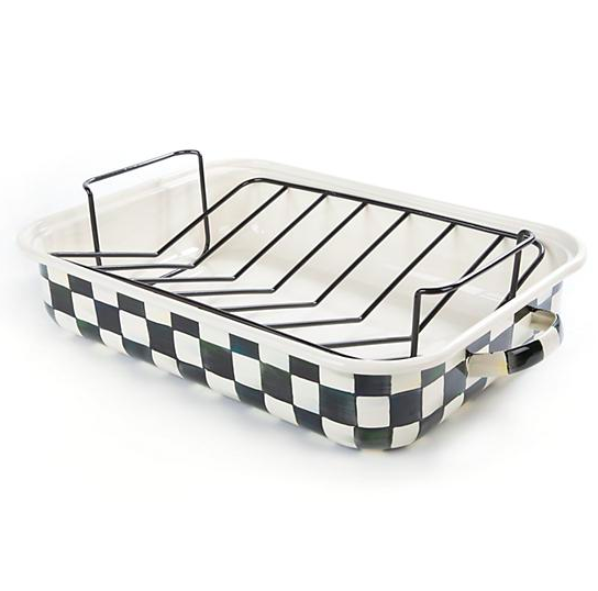 Courtly Check Enamel Roasting Pan w/ Rack