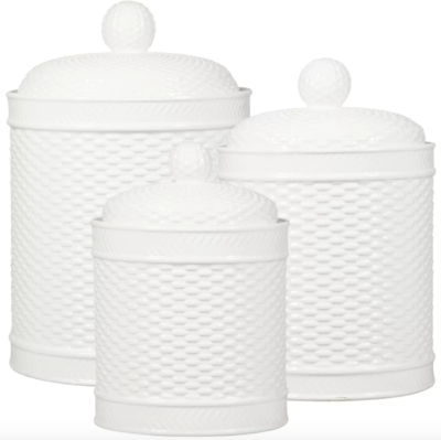 Set of 3 Basket Weave Canisters #61122