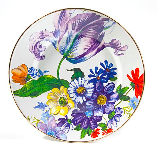 Flower Market Dinner Plate White 