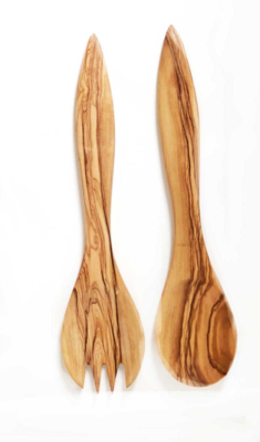 Olive Wood Serving Salad Set 11&quot;